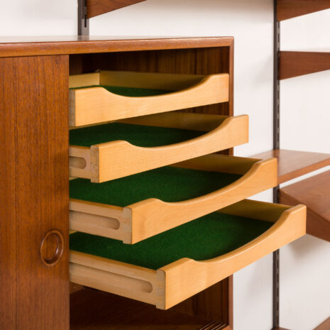 25525 Kai Kristiansen 3 bay wall unit with a desk, FM Mobler, Denmark 1960s-14 25525 Kai Kristiansen 3 bay wall unit with a desk, FM Mobler, Denmark 1960s-14