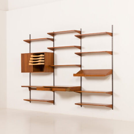 25525 Kai Kristiansen 3 bay wall unit with a desk, FM Mobler, Denmark 1960s-4 25525 Kai Kristiansen 3 bay wall unit with a desk, FM Mobler, Denmark 1960s-4