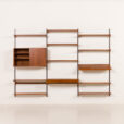 25525 Kai Kristiansen 3 bay wall unit with a desk, FM Mobler, Denmark 1960s-6