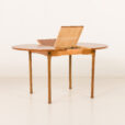 25548 Teak round table with hidden extension, 1970s-6
