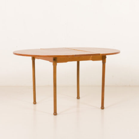 25548 Teak round table with hidden extension, 1970s-7 25548 Teak round table with hidden extension, 1970s-7