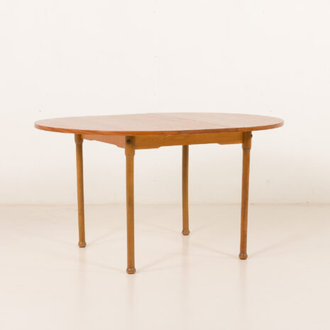 25548 Teak round table with hidden extension, 1970s-8 25548 Teak round table with hidden extension, 1970s-8
