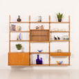 25551 Scandinavian oak wall unit by PS System, Randers, Denmark, 1970s-1