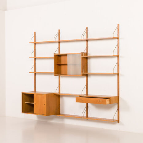 25551 Scandinavian oak wall unit by PS System, Randers, Denmark, 1970s-5 25551 Scandinavian oak wall unit by PS System, Randers, Denmark, 1970s-5