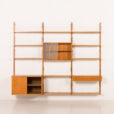25551 Scandinavian oak wall unit by PS System, Randers, Denmark, 1970s-7