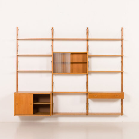 25551 Scandinavian oak wall unit by PS System, Randers, Denmark, 1970s-7 25551 Scandinavian oak wall unit by PS System, Randers, Denmark, 1970s-7