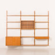 25551 Scandinavian oak wall unit by PS System, Randers, Denmark, 1970s-8