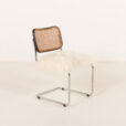 25557 Italian vintage accent chair is long hair sheepskin, 1960-4