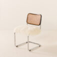 25557 Italian vintage accent chair is long hair sheepskin, 1960-9