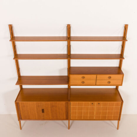 26027 Fredrik A. Kayser teak free standing wall unit for Gustav Bahus, Norway 1960s-10 26027 Fredrik A. Kayser teak free standing wall unit for Gustav Bahus, Norway 1960s-10
