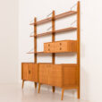 26027 Fredrik A. Kayser teak free standing wall unit for Gustav Bahus, Norway 1960s-11