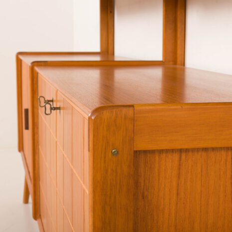 26027 Fredrik A. Kayser teak free standing wall unit for Gustav Bahus, Norway 1960s-18 26027 Fredrik A. Kayser teak free standing wall unit for Gustav Bahus, Norway 1960s-18
