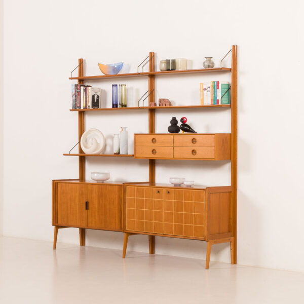 Fredrik A. Kayser teak wall unit Gustav Bahus Norway 1960s