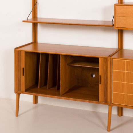 26027 Fredrik A. Kayser teak free standing wall unit for Gustav Bahus, Norway 1960s-31 26027 Fredrik A. Kayser teak free standing wall unit for Gustav Bahus, Norway 1960s-31