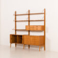 26027 Fredrik A. Kayser teak free standing wall unit for Gustav Bahus, Norway 1960s-5
