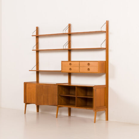 26027 Fredrik A. Kayser teak free standing wall unit for Gustav Bahus, Norway 1960s-6 26027 Fredrik A. Kayser teak free standing wall unit for Gustav Bahus, Norway 1960s-6