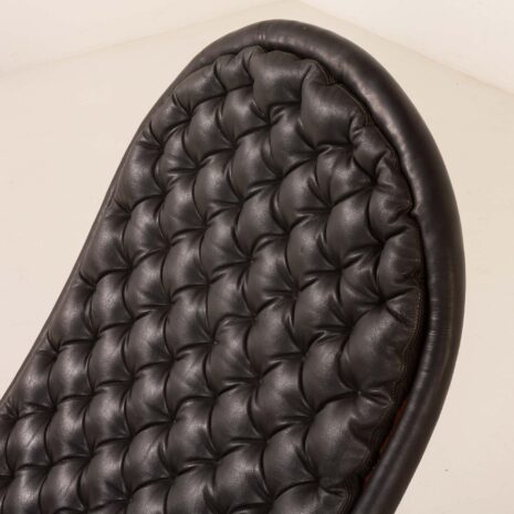 26050 Verner Panton black leather chaise longue for Fritz Hansen, 1970s-10 26050 Verner Panton black leather chaise longue for Fritz Hansen, 1970s-10