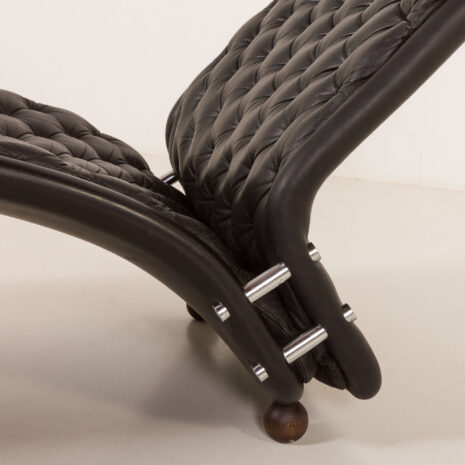 26050 Verner Panton black leather chaise longue for Fritz Hansen, 1970s-12 26050 Verner Panton black leather chaise longue for Fritz Hansen, 1970s-12