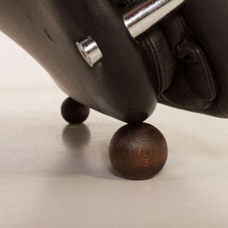 26050 Verner Panton black leather chaise longue for Fritz Hansen, 1970s-14 26050 Verner Panton black leather chaise longue for Fritz Hansen, 1970s-14