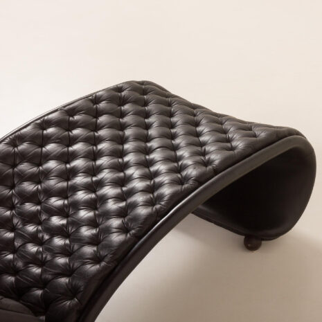 26050 Verner Panton black leather chaise longue for Fritz Hansen, 1970s-15 26050 Verner Panton black leather chaise longue for Fritz Hansen, 1970s-15