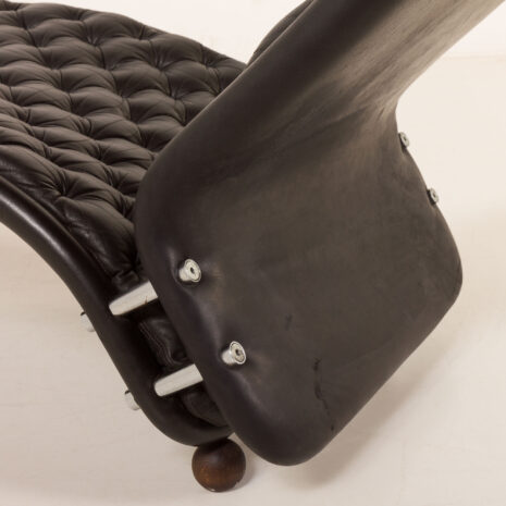 26050 Verner Panton black leather chaise longue for Fritz Hansen, 1970s-17 26050 Verner Panton black leather chaise longue for Fritz Hansen, 1970s-17