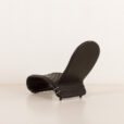 26050 Verner Panton black leather chaise longue for Fritz Hansen, 1970s-6