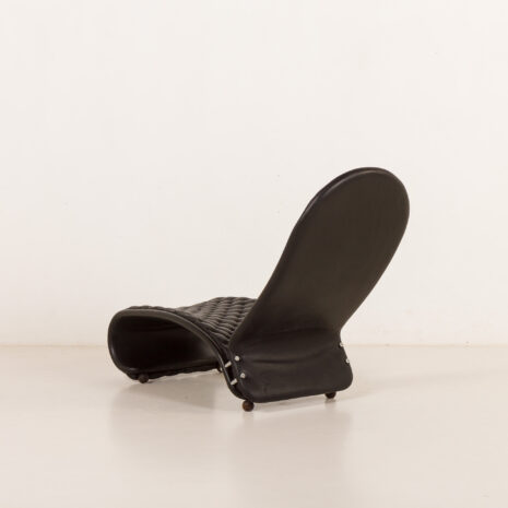 26050 Verner Panton black leather chaise longue for Fritz Hansen, 1970s-6 26050 Verner Panton black leather chaise longue for Fritz Hansen, 1970s-6