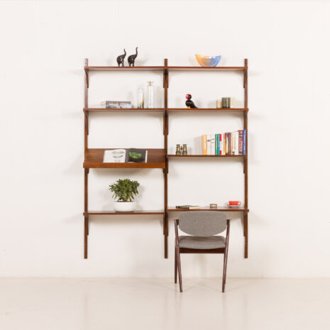 26063 Danish mid century wallnut shelving unit in the style of Poul Cadovius, 1960s-1 cadovius