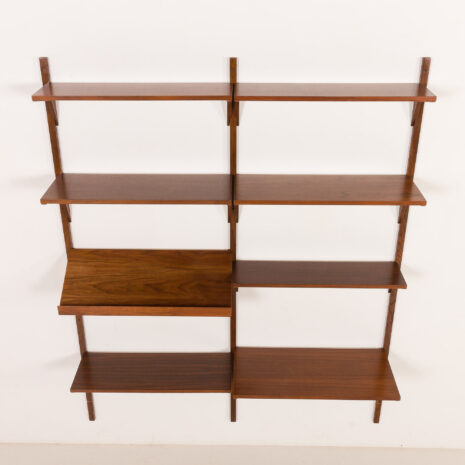 26063 Danish mid century wallnut shelving unit in the style of Poul Cadovius, 1960s-5 26063 Danish mid century wallnut shelving unit in the style of Poul Cadovius, 1960s-5