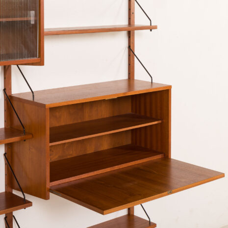 25510 Scandinavian shelving wall unit with bar cabinet, Denmark, 1960s -12 25510 Scandinavian shelving wall unit with bar cabinet, Denmark, 1960s -12