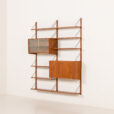 25510 Scandinavian shelving wall unit with bar cabinet, Denmark, 1960s -3
