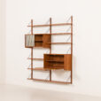 25510 Scandinavian shelving wall unit with bar cabinet, Denmark, 1960s -4
