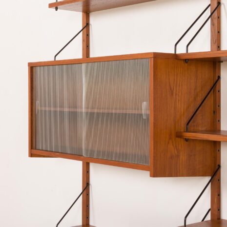 25510 Scandinavian shelving wall unit with bar cabinet, Denmark, 1960s -9 25510 Scandinavian shelving wall unit with bar cabinet, Denmark, 1960s -9