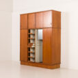 25535 Omann Jun Extra large mid century teak wardrobe, Denmark, 1970s-4