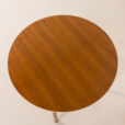25546 Italian mid century round teak table with brass details, 1960s -11