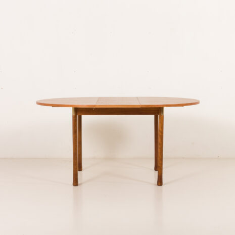 25546 Italian mid century round teak table with brass details, 1960s -2 25546 Italian mid century round teak table with brass details, 1960s -2