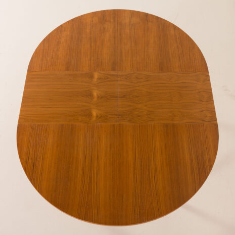 25546 Italian mid century round teak table with brass details, 1960s -3 25546 Italian mid century round teak table with brass details, 1960s -3