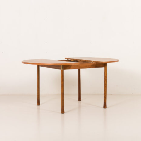 25546 Italian mid century round teak table with brass details, 1960s -9 25546 Italian mid century round teak table with brass details, 1960s -9