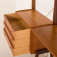 26022 Ergo free standing wall unit with a desk by John Texmon, Norway 1960s-18