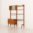26022 Ergo free standing wall unit with a desk by John Texmon, Norway 1960s-5