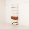 Włoski, sięgający od podłogi do sufitu, vintage regał z biurkiem lub barkiem, lata 60. 
