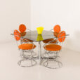 26040 Italian Space Age dining table with 4 chairs, 1970s
