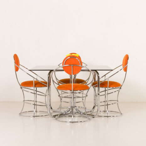 26040 Italian Space Age dining table with 4 chairs, 1970s-2 26040 Italian Space Age dining table with 4 chairs, 1970s-2