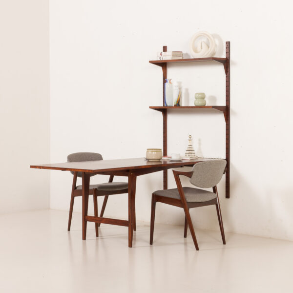 Poul Cadovius shelving wall unit with extendable  desk or a table for Cado, 1960s